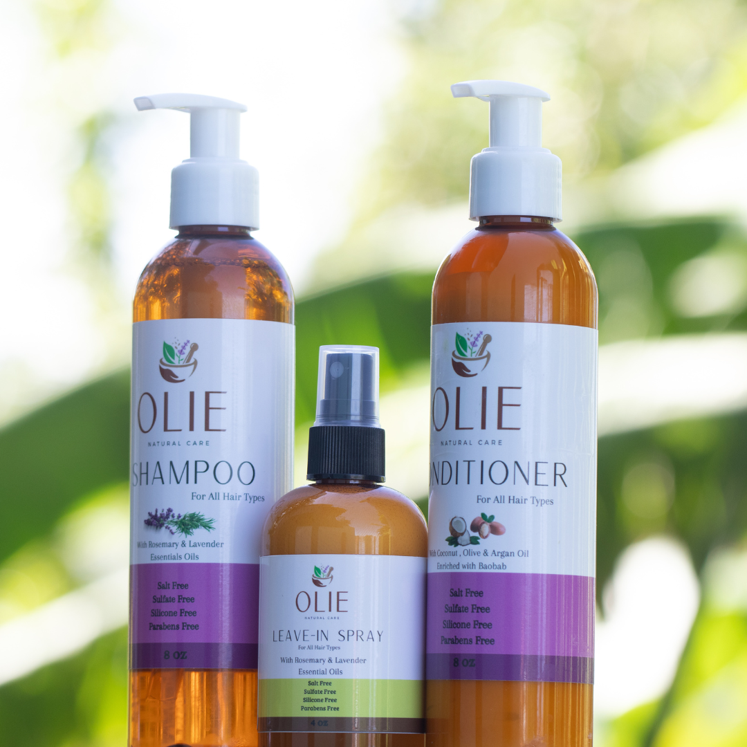 Kit #2 Natural Shampoo, Conditioner & Leave-in Spray